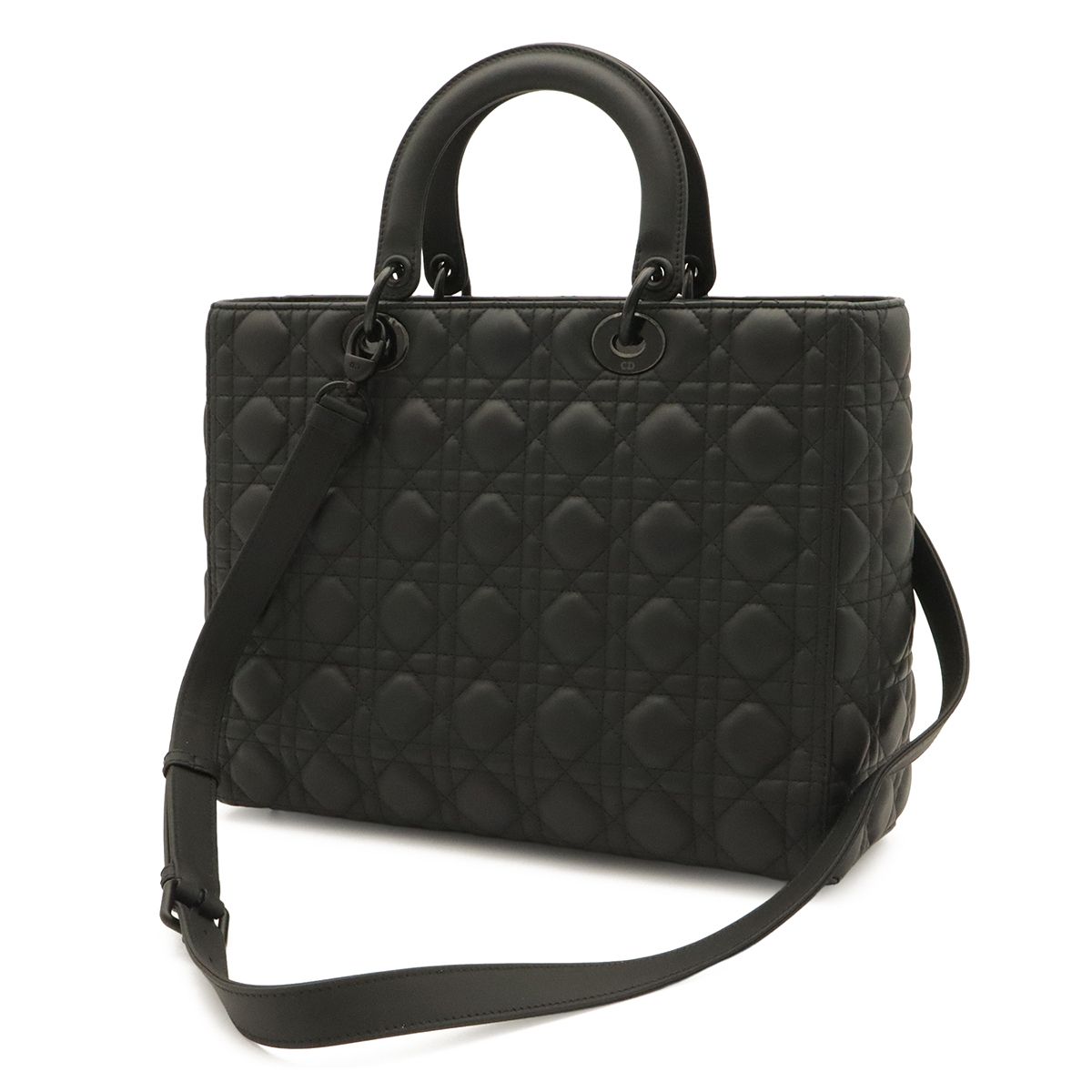 Dior Lady Large Cannage Tote 2-Way Shoulder Bag Black — view 2