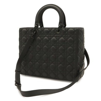 Dior Lady Large Cannage Tote 2-Way Shoulder Bag Black — view 2