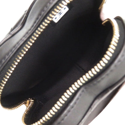 Chanel Chain Shoulder CC Logo Quilted Mini Heart Lambskin Black Bag — view 5
