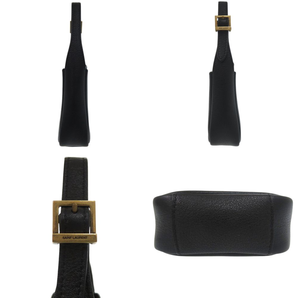 Saint Laurent Micro le Cassette Souple Metal Leather Black Handbag — view 5