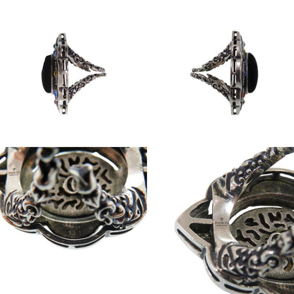 Gucci Volume Ring Velvet Color Stone Metal Black — view 4