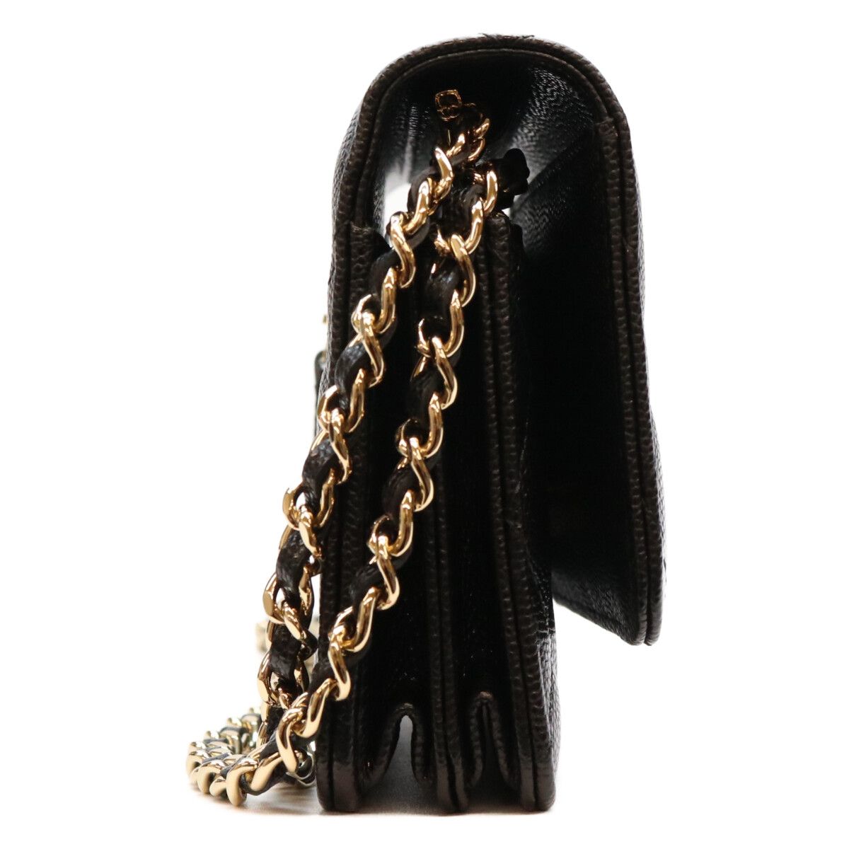 Chanel Black Caviar Mini Chain Wallet Shoulder Bag — view 4