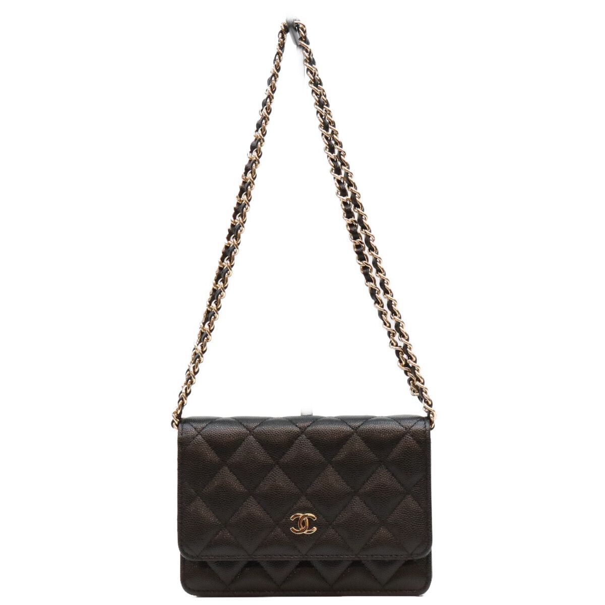 Chanel Black Caviar Mini Chain Wallet Shoulder Bag