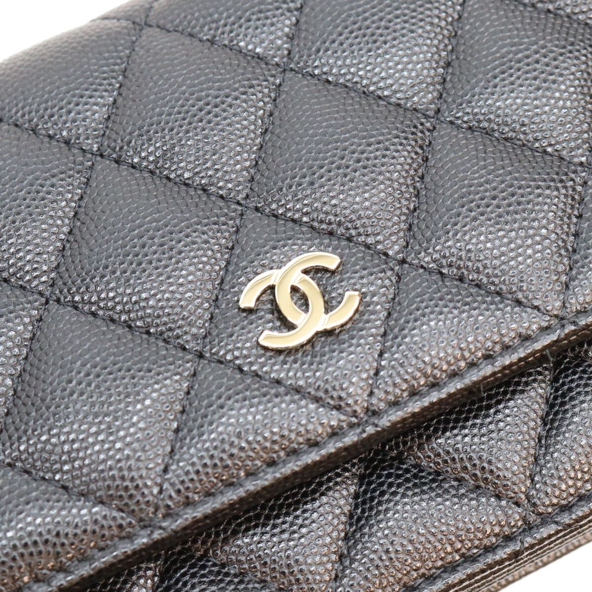 Chanel Black Caviar Mini Chain Wallet Shoulder Bag — view 6
