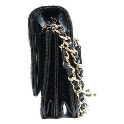 Chanel Black Caviar Mini Chain Wallet Shoulder Bag — view 2