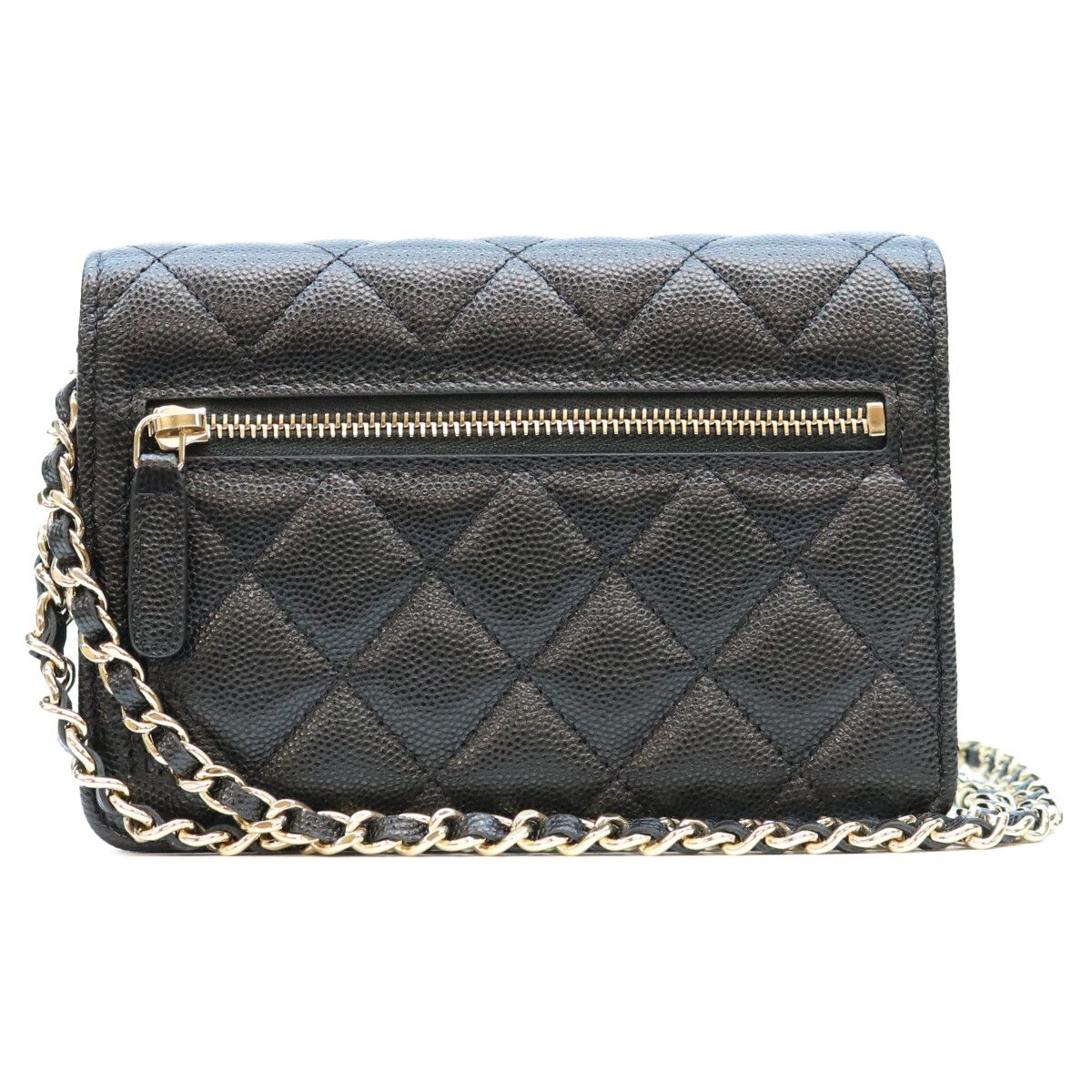 Chanel Black Caviar Mini Chain Wallet Shoulder Bag — view 3