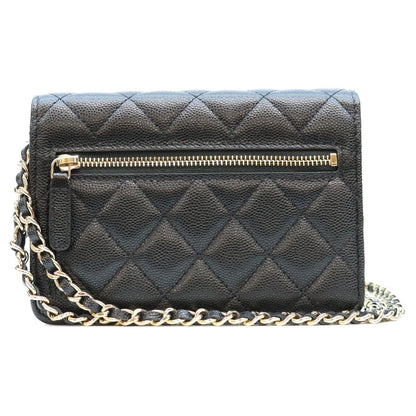 Chanel Black Caviar Mini Chain Wallet Shoulder Bag — view 3