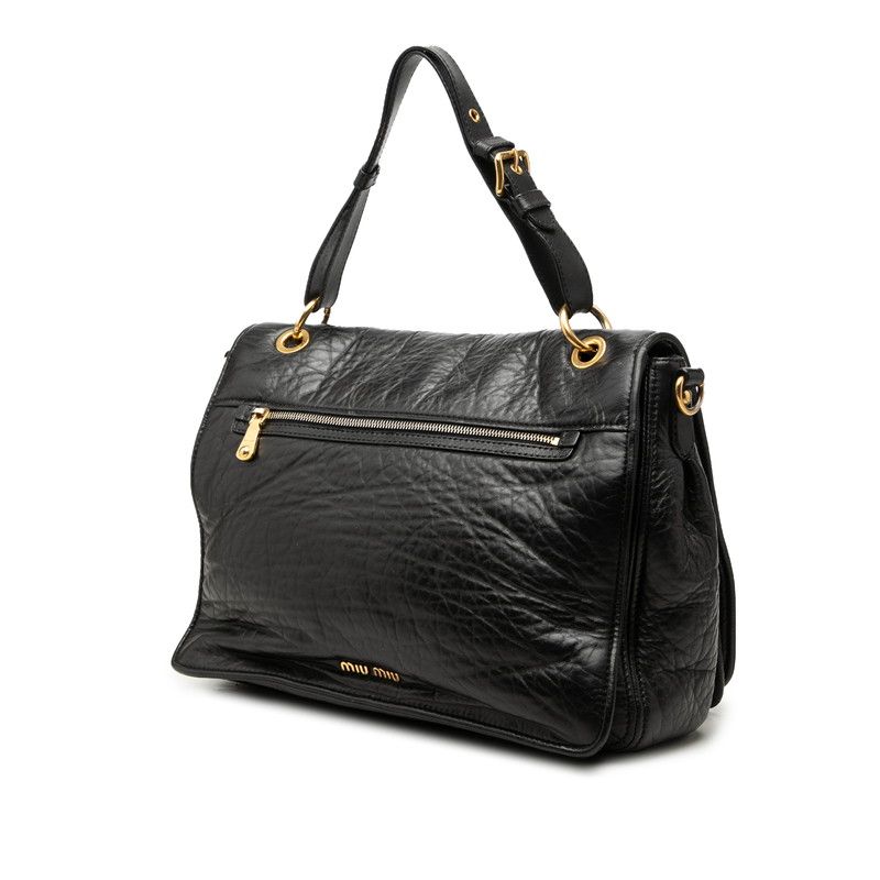 Miu Miu 2-Way Shoulder Bag Black Leather — view 2