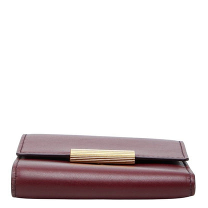 Bottega Veneta Trifold Wallet Bordeaux Gold Leather — view 3