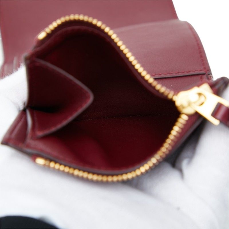 Bottega Veneta Trifold Wallet Bordeaux Gold Leather — view 8