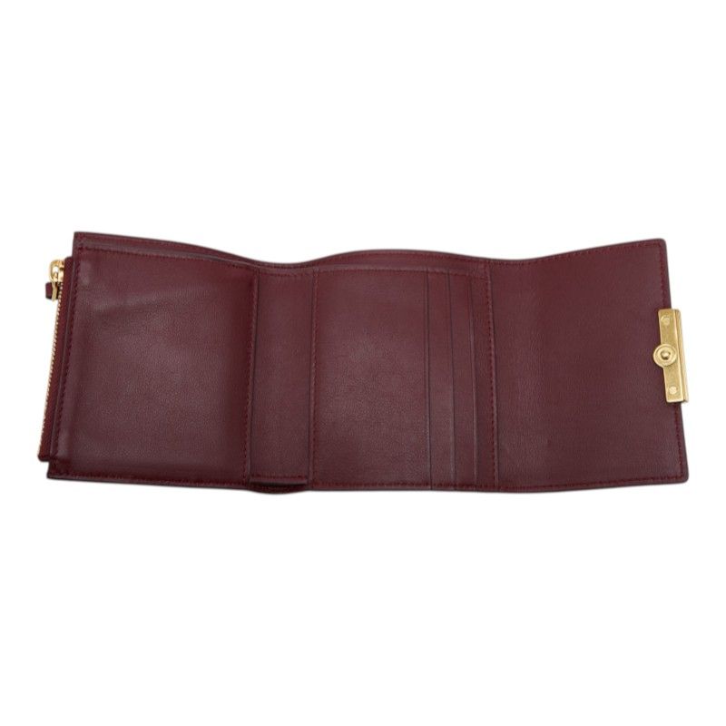 Bottega Veneta Trifold Wallet Bordeaux Gold Leather — view 6