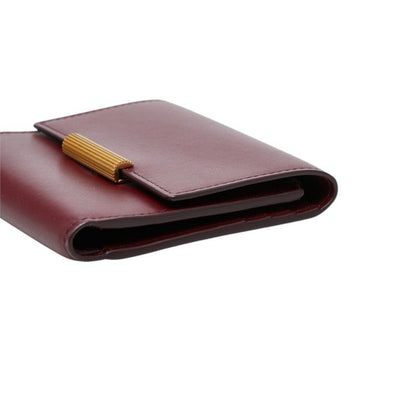 Bottega Veneta Trifold Wallet Bordeaux Gold Leather — view 4