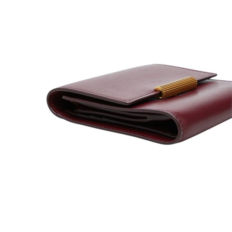 Bottega Veneta Trifold Wallet Bordeaux Gold Leather — view 5