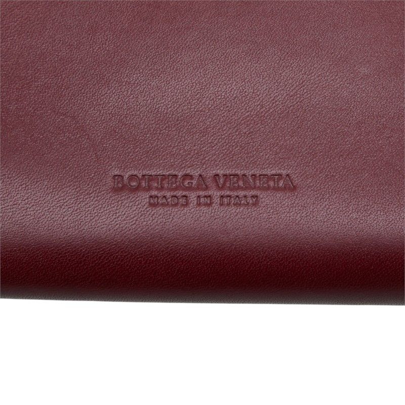 Bottega Veneta Trifold Wallet Bordeaux Gold Leather — view 7