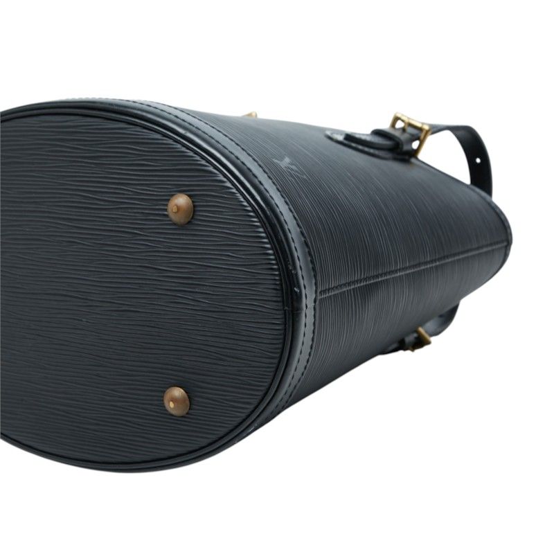 Louis Vuitton Epi Bucket PM Tote Shoulder Bag Noir Black Leather — view 4