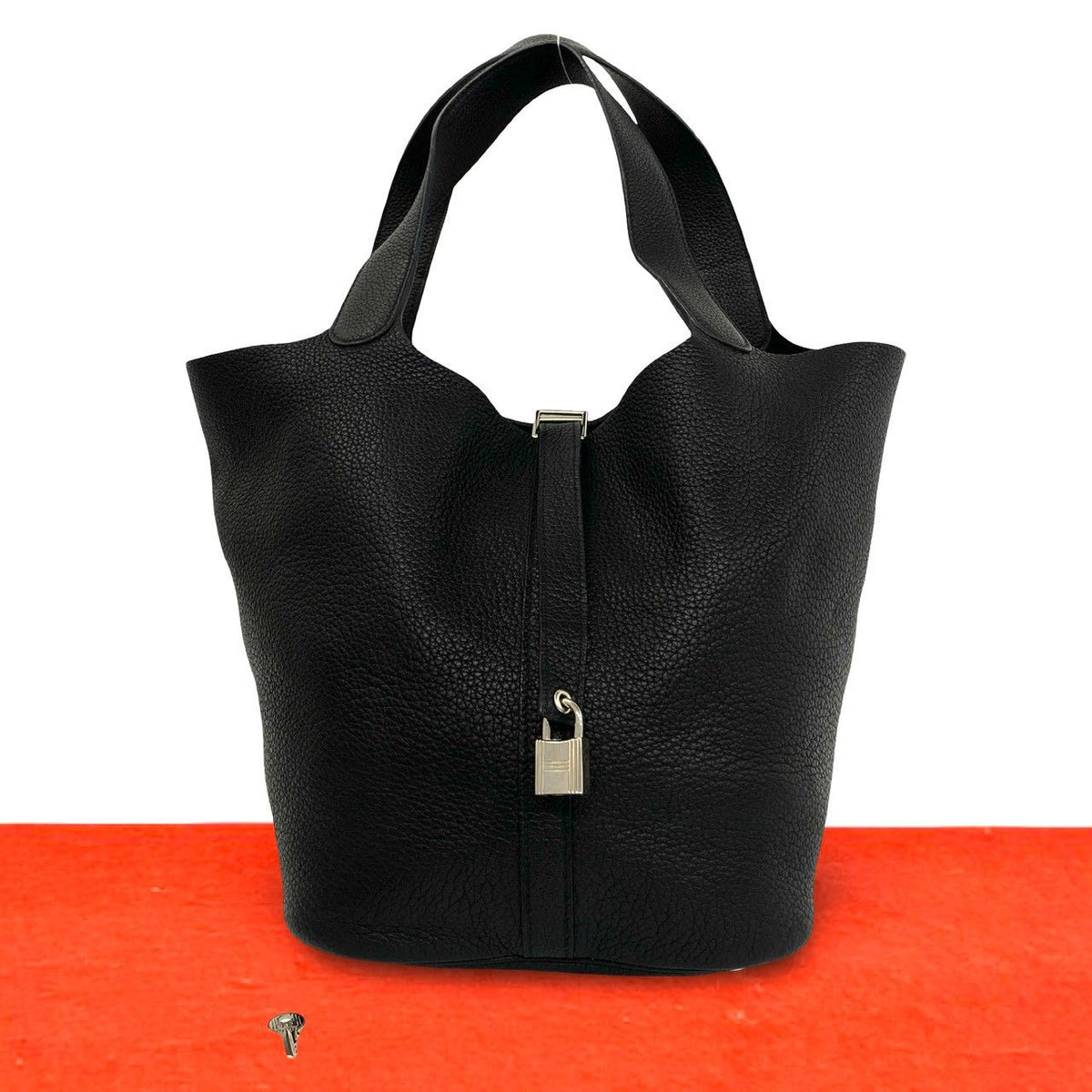 Hermes Picotin Lock GM Taurillon Clemence Tote Bag Black