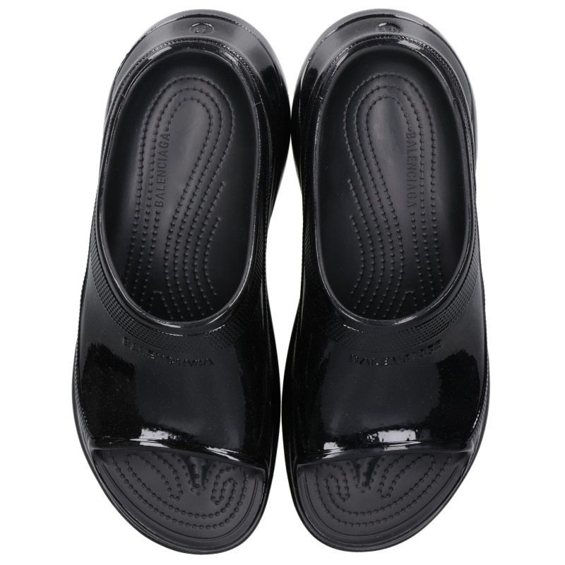 Balenciaga Pool Slide Patent Platform Sandals — view 5