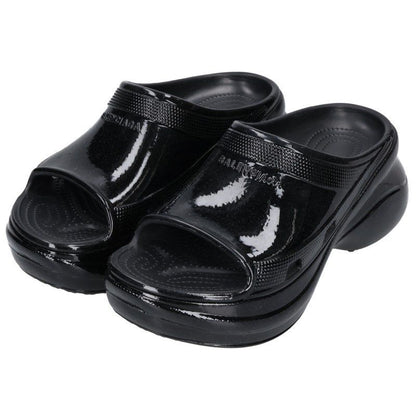 Balenciaga Pool Slide Patent Platform Sandals