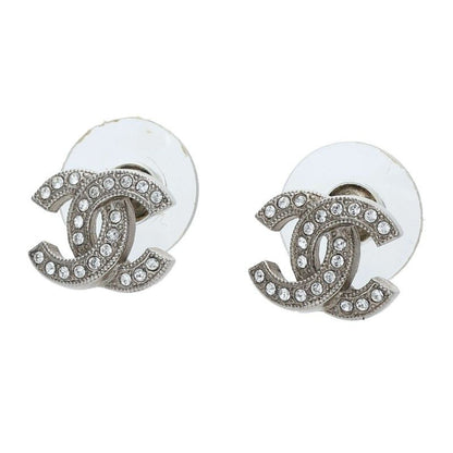 Chanel Rhinestone CC Logo Earrings