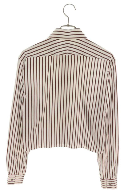 Hermes Striped Cropped Long Sleeve Shirt 40 — view 2