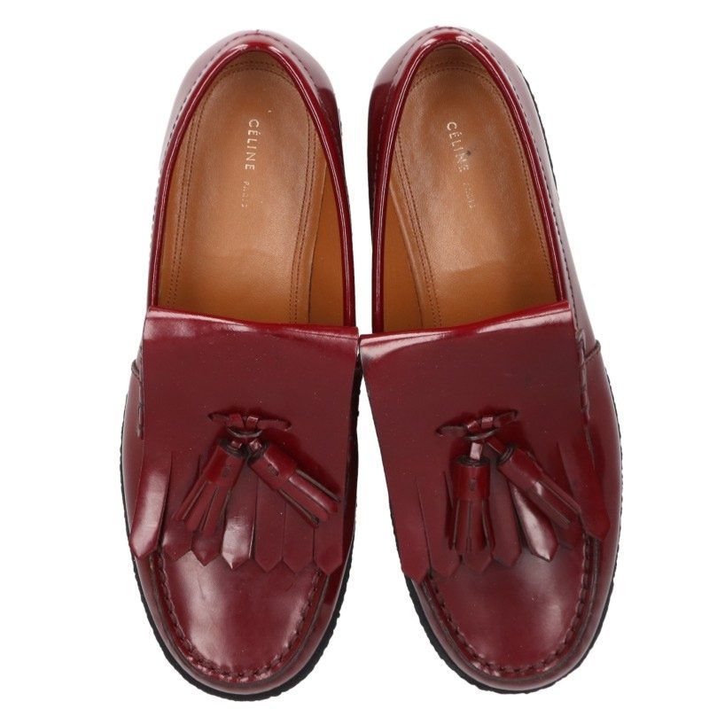 Celine Rubber Sole Tassel Loafers Shoes — view 4