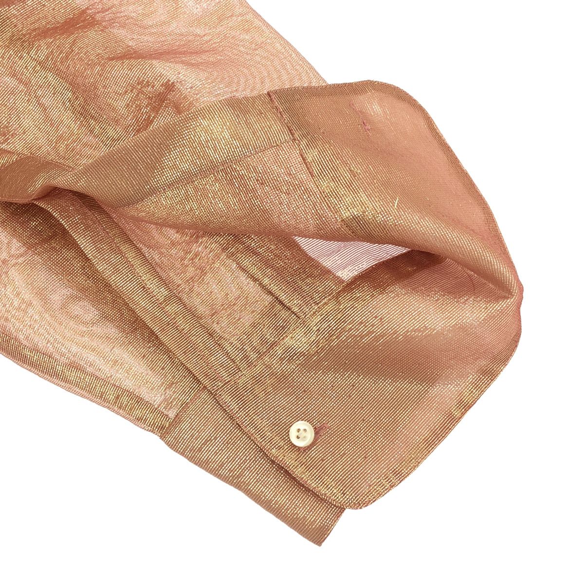 Dolce & Gabbana Shiny Bow Tie Blouse Shirt Pink 38 — view 5