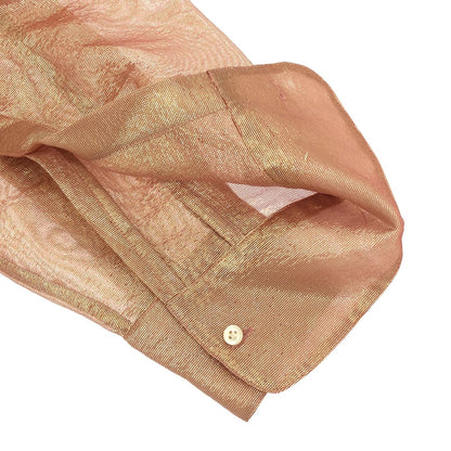Dolce & Gabbana Shiny Bow Tie Blouse Shirt Pink 38 — view 5