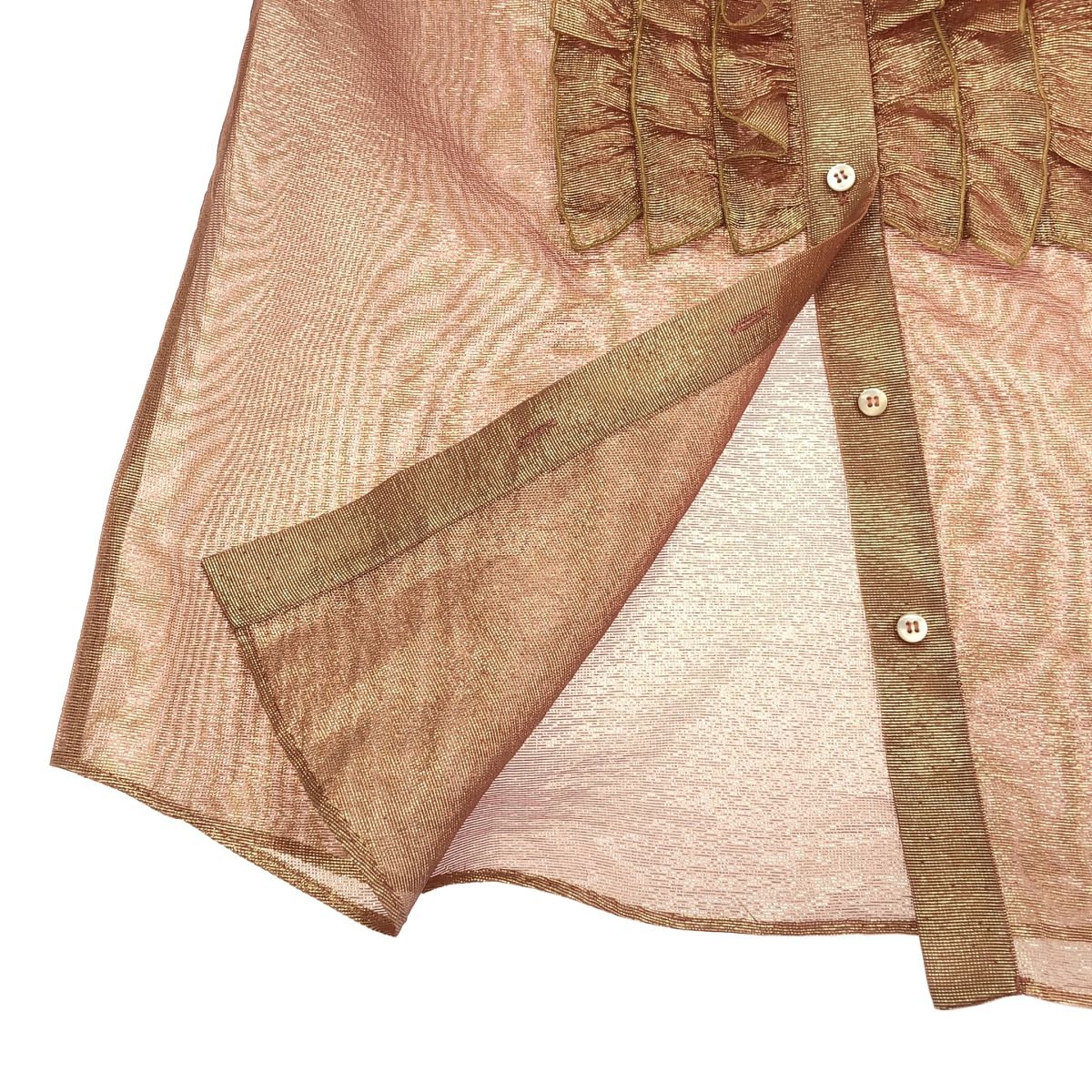 Dolce & Gabbana Shiny Bow Tie Blouse Shirt Pink 38 — view 6