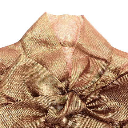 Dolce & Gabbana Shiny Bow Tie Blouse Shirt Pink 38 — view 4