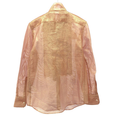 Dolce & Gabbana Shiny Bow Tie Blouse Shirt Pink 38 — view 2