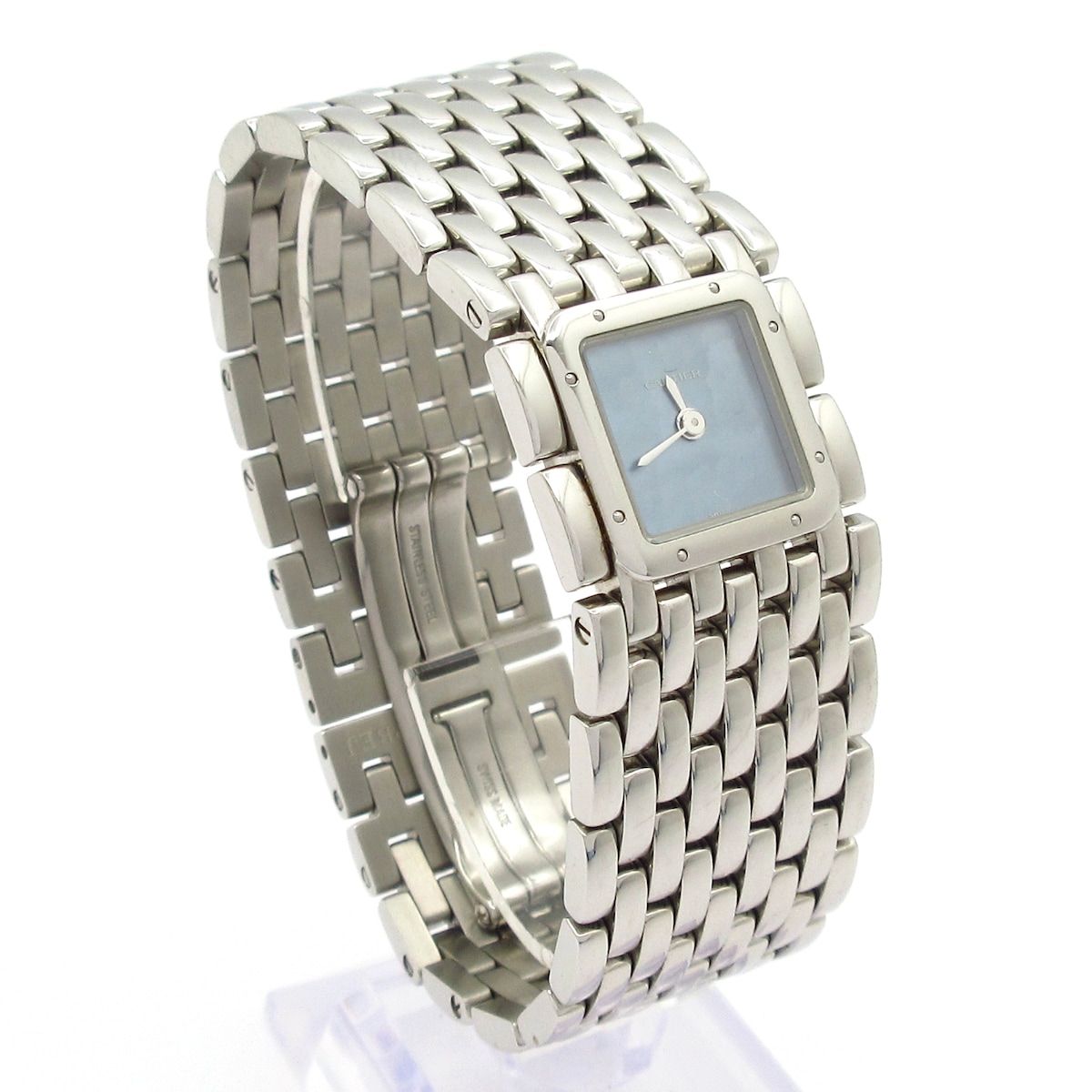 Cartier Watch Panthere Ribbon Shell Dial SS Blue — view 3