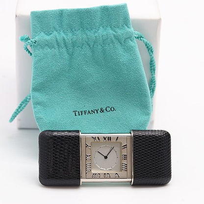 Tiffany & Co Travel Watch Alarm Silver Dial Table Clock Pocket — view 7