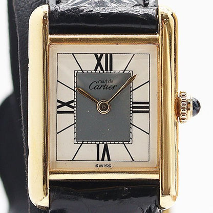 Cartier Must Tank SM Total White Gray Dial