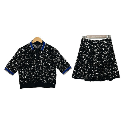 Louis Vuitton Skirt Set Black White Blue
