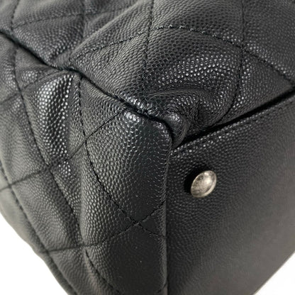 Chanel Tote Bag Quilted Black Vintage Silver Chain — view 8