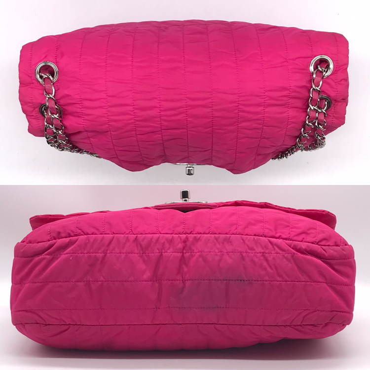 Chanel Mademoiselle Nylon Chain Shoulder Bag Pink — view 4