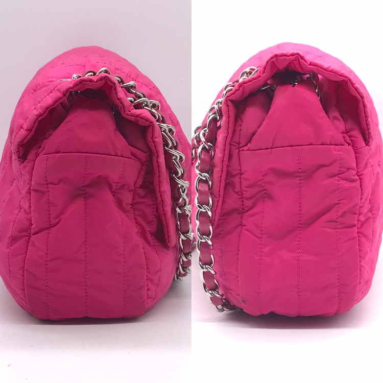 Chanel Mademoiselle Nylon Chain Shoulder Bag Pink — view 3