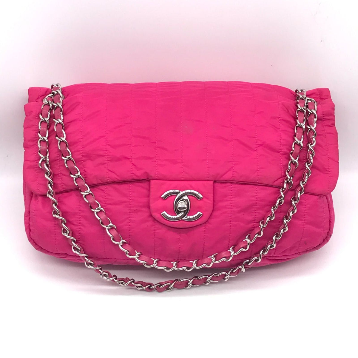 Chanel Mademoiselle Nylon Chain Shoulder Bag Pink