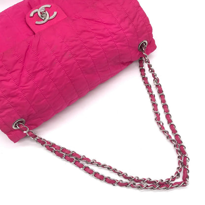 Chanel Mademoiselle Nylon Chain Shoulder Bag Pink — view 7