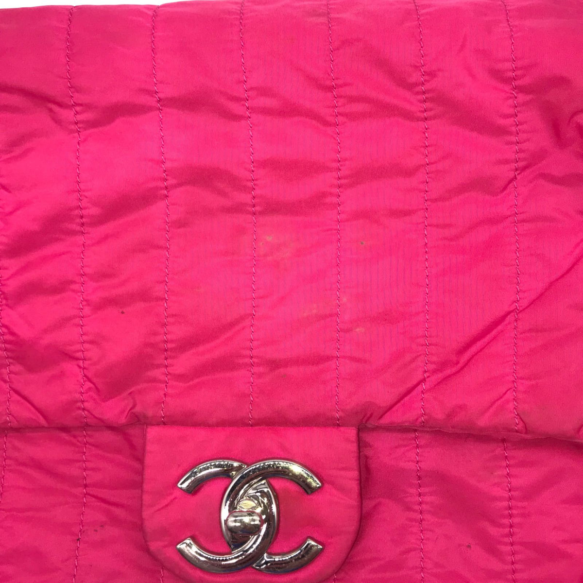 Chanel Mademoiselle Nylon Chain Shoulder Bag Pink — view 8