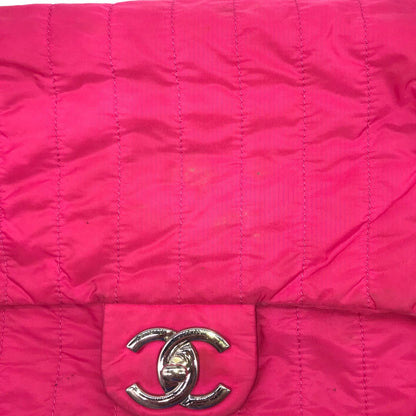 Chanel Mademoiselle Nylon Chain Shoulder Bag Pink — view 8