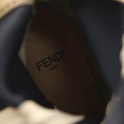 Fendi Zucca Pattern Patent Leather Long Boots Black Logo Belt Pointed Toe — view 7