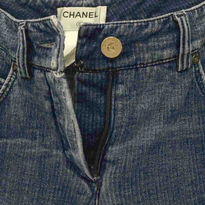 Chanel Soft Denim Pants Jeans Slim Bootcut Blue 36 — view 3