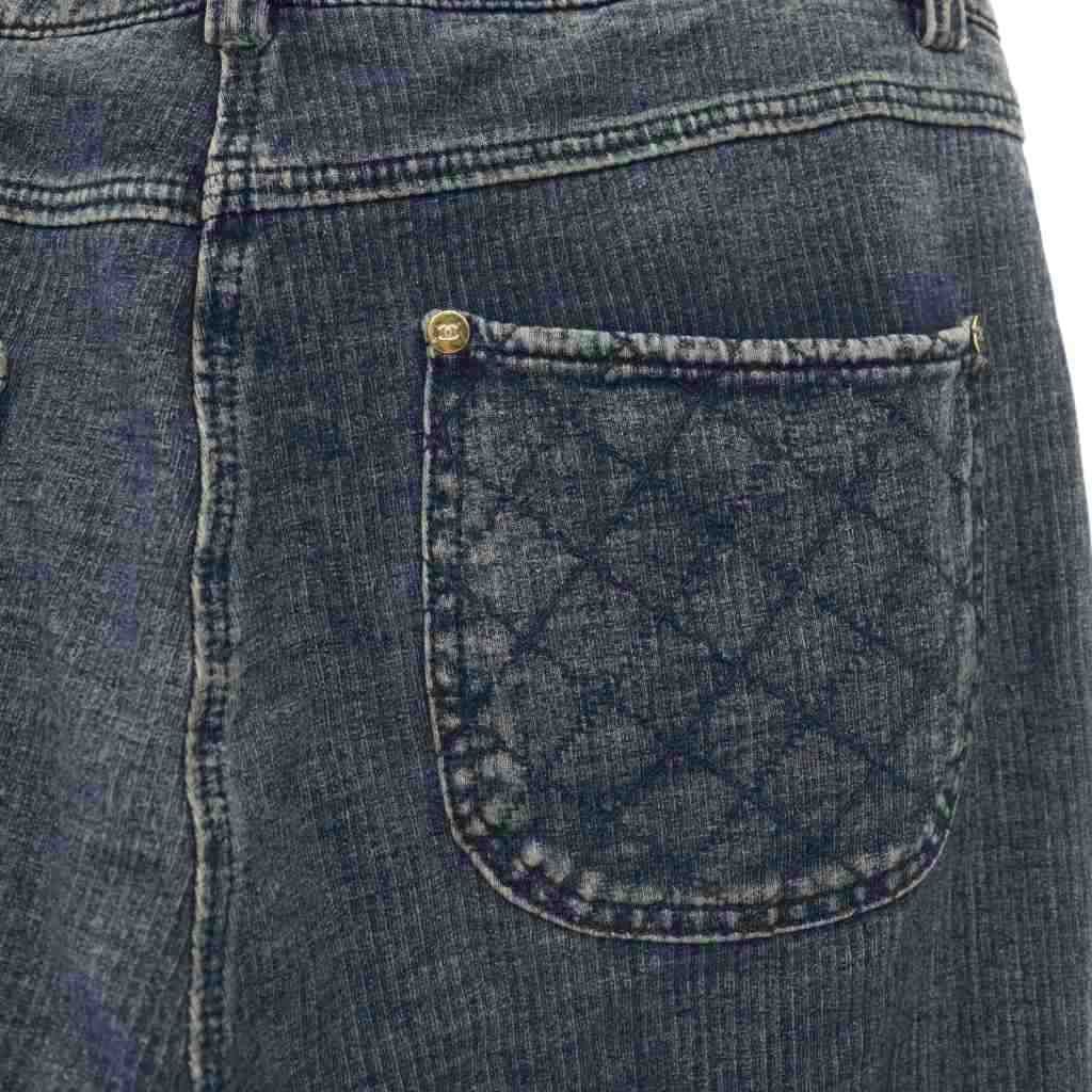 Chanel Soft Denim Pants Jeans Slim Bootcut Blue 36 — view 4