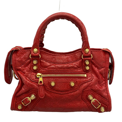 Balenciaga Handbag the Giant Mini City Red Leather