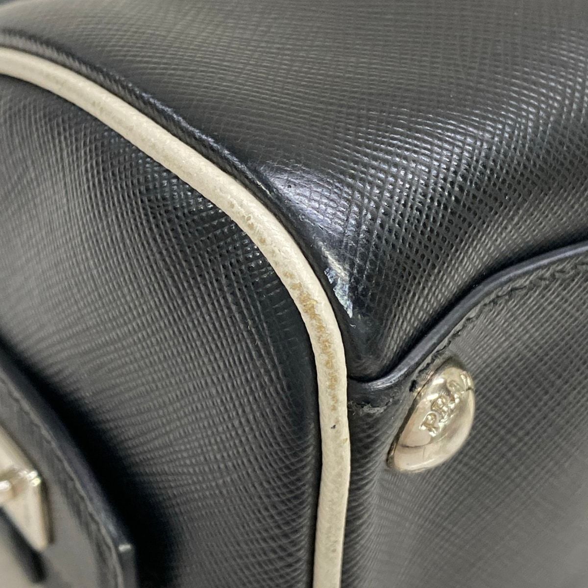 Prada Handbag Black White Leather — view 6