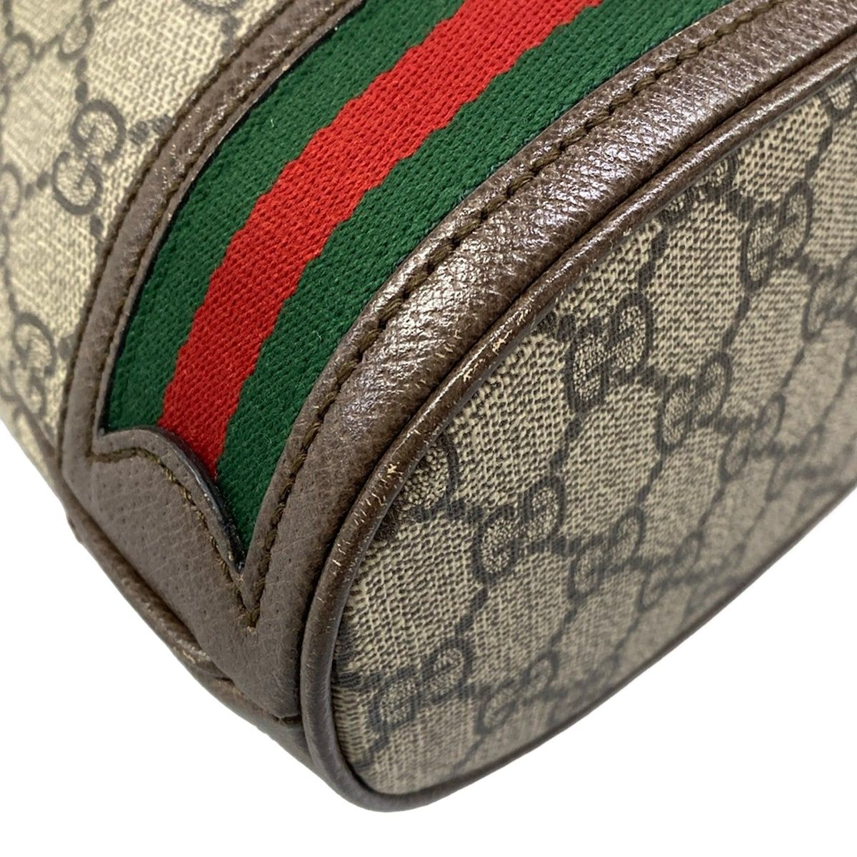 Gucci Ophidia GG Small Bucket Bag Beige Dark Brown Drawstring Leather — view 6