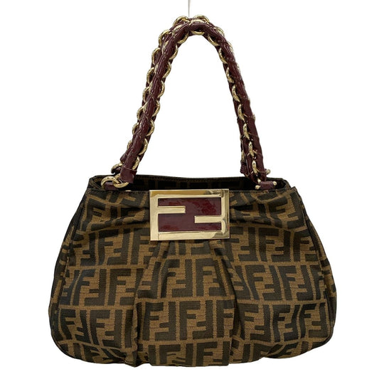 Fendi Handbag Zucca Mia Brown
