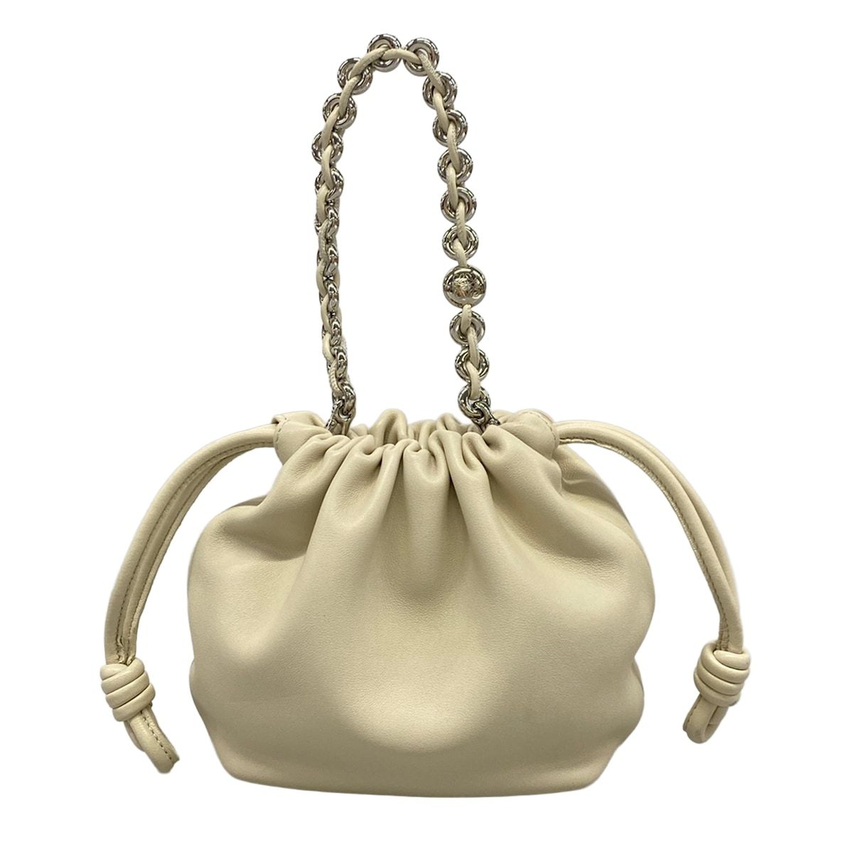 Loewe Flamenco Purse Mini Sea Salt Drawstring Mini Bag Chain Handle — view 3