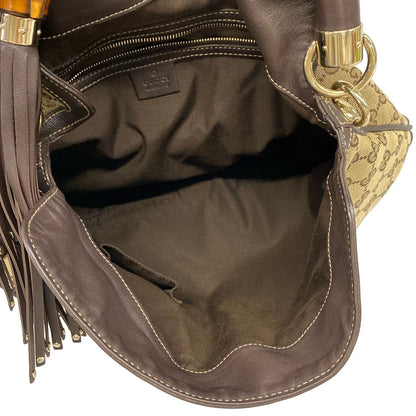 Gucci Handbag Beige Dark Brown Leather — view 7